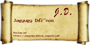 Jagyugy Dános névjegykártya